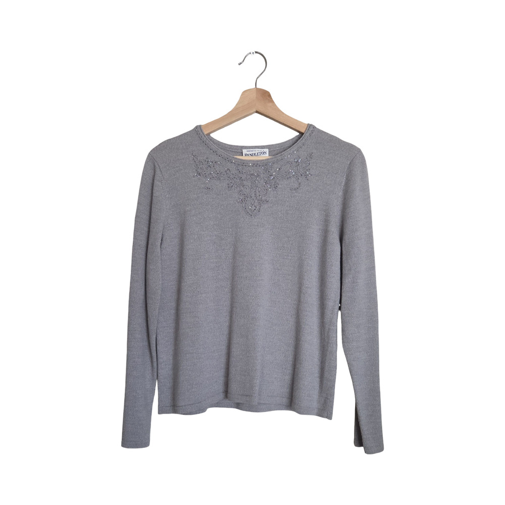 Pendleton | Petite 100% Merino Wool Beaded Embroidered Lightweight Sweater